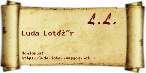 Luda Lotár névjegykártya